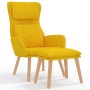 Sillón de relax con taburete terciopelo amarillo mostaza de vidaXL, Sillones - Ref: Foro24-3097827, Precio: 148,13 €, Descuen...