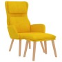 Sillón de relax con taburete terciopelo amarillo mostaza de vidaXL, Sillones - Ref: Foro24-3097827, Precio: 148,13 €, Descuen...