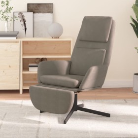 Relaxsessel mit Fußstütze aus hellgrauem Samt von vidaXL, Sessel - Ref: Foro24-3097809, Preis: 108,99 €, Rabatt: %