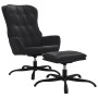 Sillón de relax con reposapiés cuero sintético negro de vidaXL, Sillones - Ref: Foro24-3097678, Precio: 153,99 €, Descuento: %