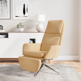 Sillón de relax con reposapiés tela de microfibra crema de vidaXL, Sillones - Ref: Foro24-3097790, Precio: 102,99 €, Descuent...