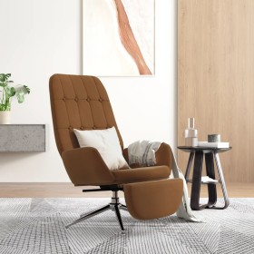 Sillón de relax con reposapiés tela de microfibra marrón de vidaXL, Sillones - Ref: Foro24-3097698, Precio: 112,58 €, Descuen...