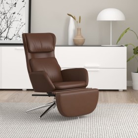 Relaxsessel mit Fußstütze aus glänzendem braunem Kunstleder von vidaXL, Sessel - Ref: Foro24-3097834, Preis: 121,10 €, Rabatt: %