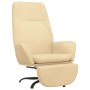 Sillón de relax con reposapiés terciopelo blanco crema de vidaXL, Sillones - Ref: Foro24-3097857, Precio: 98,99 €, Descuento: %