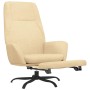 Sillón de relax con reposapiés terciopelo blanco crema de vidaXL, Sillones - Ref: Foro24-3097857, Precio: 98,99 €, Descuento: %