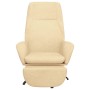 Sillón de relax con reposapiés terciopelo blanco crema de vidaXL, Sillones - Ref: Foro24-3097857, Precio: 98,99 €, Descuento: %