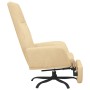 Sillón de relax con reposapiés terciopelo blanco crema de vidaXL, Sillones - Ref: Foro24-3097857, Precio: 98,99 €, Descuento: %