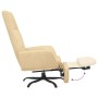 Sillón de relax con reposapiés terciopelo blanco crema de vidaXL, Sillones - Ref: Foro24-3097857, Precio: 98,99 €, Descuento: %