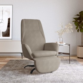 Sillón de relax con reposapiés de terciopelo gris claro de vidaXL, Sillones - Ref: Foro24-3097848, Precio: 98,99 €, Descuento: %