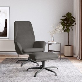 Sillón de relax con taburete terciopelo gris oscuro de vidaXL, Sillones - Ref: Foro24-3097838, Precio: 139,99 €, Descuento: %