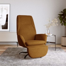 Relaxation armchair with brown velvet footrest by vidaXL, Armchairs - Ref: Foro24-3097856, Price: 98,55 €, Discount: %