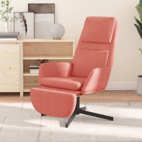 Sillón de relax con reposapiés terciopelo rosa de vidaXL, Sillones - Ref: Foro24-3097813, Precio: 108,99 €, Descuento: %