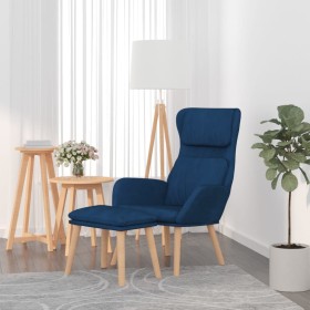 Relaxation armchair with blue velvet stool by vidaXL, Armchairs - Ref: Foro24-3097830, Price: 147,52 €, Discount: %