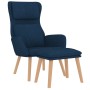 Sillón de relax con taburete terciopelo azul de vidaXL, Sillones - Ref: Foro24-3097830, Precio: 147,52 €, Descuento: %