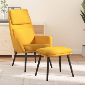 Sillón de relax con reposapiés tela amarillo mostaza de vidaXL, Sillones - Ref: Foro24-3097775, Precio: 140,99 €, Descuento: %