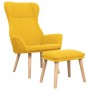 Sillón de relax con taburete tela amarillo mostaza de vidaXL, Sillones - Ref: Foro24-3097889, Precio: 146,51 €, Descuento: %