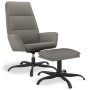 Sillón de relax con taburete terciopelo gris claro de vidaXL, Sillones - Ref: Foro24-3097897, Precio: 130,99 €, Descuento: %