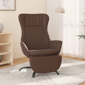 Relaxation armchair and footrest in shiny brown artificial leather by vidaXL, Armchairs - Ref: Foro24-3097896, Price: 107,99 ...