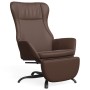 Sillón de relax y reposapiés cuero artificial marrón brillante de vidaXL, Sillones - Ref: Foro24-3097896, Precio: 107,22 €, D...