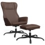 Sillón de relax con reposapiés cuero artificial marrón brillo de vidaXL, Sillones - Ref: Foro24-3097894, Precio: 129,49 €, De...