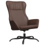 Sillón de relax con reposapiés cuero artificial marrón brillo de vidaXL, Sillones - Ref: Foro24-3097894, Precio: 129,49 €, De...