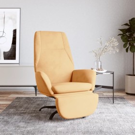 Sillón de relax con reposapiés tela de microfibra crema de vidaXL, Sillones - Ref: Foro24-3097870, Precio: 99,99 €, Descuento: %