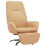 Relaxation armchair with footrest in cream microfiber fabric by vidaXL, Armchairs - Ref: Foro24-3097870, Price: 99,99 €, Disc...