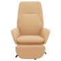 Relaxation armchair with footrest in cream microfiber fabric by vidaXL, Armchairs - Ref: Foro24-3097870, Price: 99,99 €, Disc...