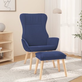 Relax armchair with blue fabric footstool by vidaXL, Armchairs - Ref: Foro24-3097886, Price: 145,99 €, Discount: %