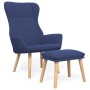 Sillón de relax con taburete tela azul de vidaXL, Sillones - Ref: Foro24-3097886, Precio: 145,02 €, Descuento: %