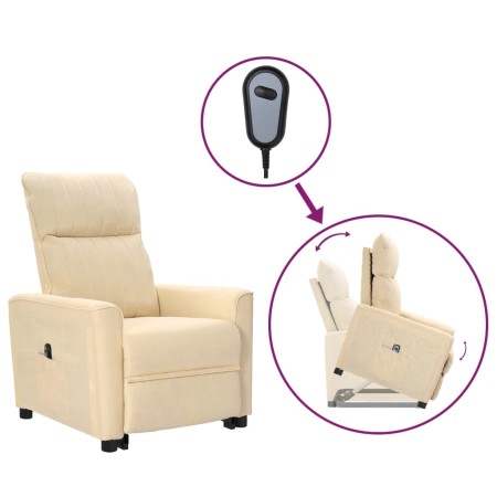 Sillón elevable tela crema de vidaXL, Sillones - Ref: Foro24-3098180, Precio: 309,99 €, Descuento: %