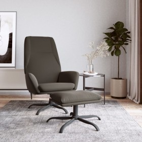 Relaxation armchair with stool in dark gray microfiber fabric by vidaXL, Armchairs - Ref: Foro24-3097862, Price: 120,99 €, Di...