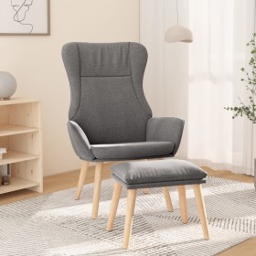 Relaxation armchair with light gray fabric stool by vidaXL, Armchairs - Ref: Foro24-3097882, Price: 145,99 €, Discount: %