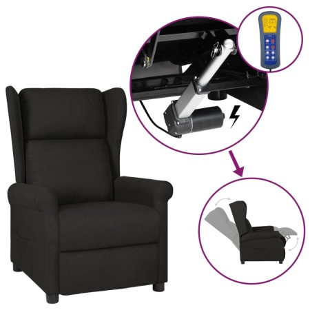 Black Fabric Electric Recliner Wing Chair by vidaXL, Armchairs - Ref: Foro24-3098321, Price: 273,44 €, Discount: %