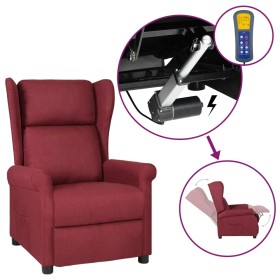 Sillón reclinable de masaje eléctrico de tela rojo vino tinto de vidaXL, Sillones - Ref: Foro24-3098322, Precio: 259,87 €, De...