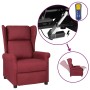 Sillón reclinable de masaje eléctrico de tela rojo vino tinto de vidaXL, Sillones - Ref: Foro24-3098322, Precio: 286,09 €, De...