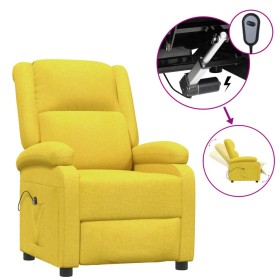 Sillón reclinable eléctrico de tela amarillo de vidaXL, Sillones - Ref: Foro24-3100365, Precio: 268,98 €, Descuento: %