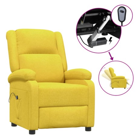 Sillón reclinable eléctrico de tela amarillo de vidaXL, Sillones - Ref: Foro24-3100365, Precio: 245,99 €, Descuento: %