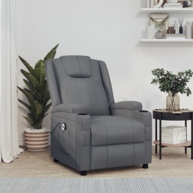 Sillón elevable cuero sintético gris de vidaXL, Sillones - Ref: Foro24-3124571, Precio: 347,99 €, Descuento: %