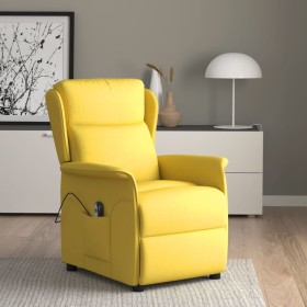 Sillón reclinable eléctrico de tela amarillo claro de vidaXL, Sillones - Ref: Foro24-3124674, Precio: 251,99 €, Descuento: %