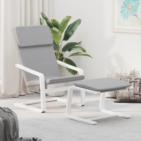 Sillón de relax con taburete tela gris claro de vidaXL, Sillones - Ref: Foro24-3154415, Precio: 106,99 €, Descuento: %