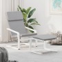 Relaxation armchair with light gray fabric stool by vidaXL, Armchairs - Ref: Foro24-3154415, Price: 106,50 €, Discount: %