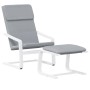 Sillón de relax con taburete tela gris claro de vidaXL, Sillones - Ref: Foro24-3154415, Precio: 106,99 €, Descuento: %