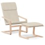 Sillón de relax con taburete tela color crema de vidaXL, Sillones - Ref: Foro24-3154412, Precio: 131,33 €, Descuento: %