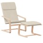 Sillón de relax con taburete tela color crema de vidaXL, Sillones - Ref: Foro24-3154412, Precio: 131,33 €, Descuento: %