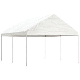 Gazebo with white polyethylene roof 4.46x4.08x3.22 m by vidaXL, Tents and gazebos - Ref: Foro24-3155510, Price: 189,99 €, Dis...