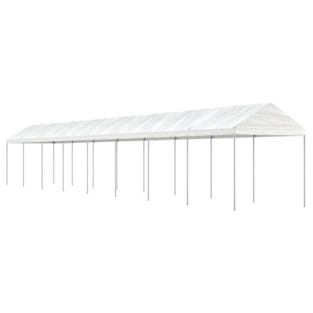 Gazebo with white polyethylene roof 17.84x2.28x2.69 m by vidaXL, Tents and gazebos - Ref: Foro24-3155508, Price: 495,65 €, Di...