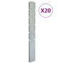 Postes de valla de jardín 20 uds acero galvanizado plata 160 cm de vidaXL, Postes de cerca - Ref: Foro24-3196190, Precio: 535...