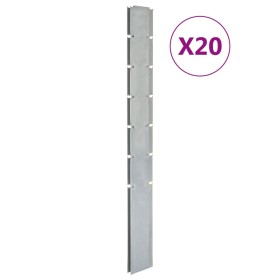 Garden fence posts 20 pcs galvanized steel silver 180 cm by vidaXL, fence posts - Ref: Foro24-3196191, Price: 2,00 €, Discoun...