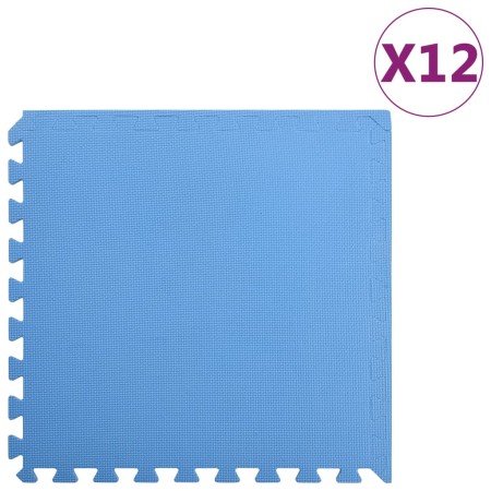 Alfombrillas de goma EVA azul 12 uds 4,32 ㎡ de vidaXL, Esteras para equipos de gimnasia - Ref: Foro24-92465, Precio: 61,55 €,...